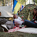 Campsite at forest festival