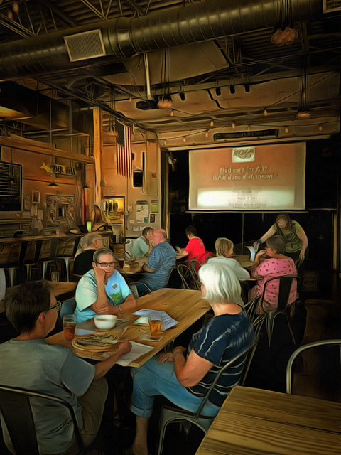 lecture at a local brewpub