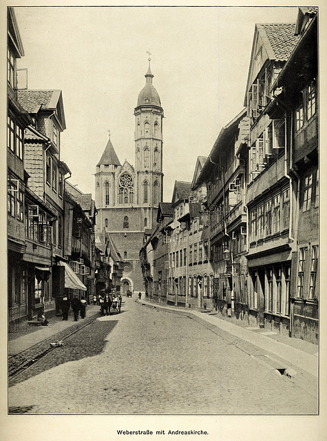 Braunschweig, Weberstraße mit Andreaskirche