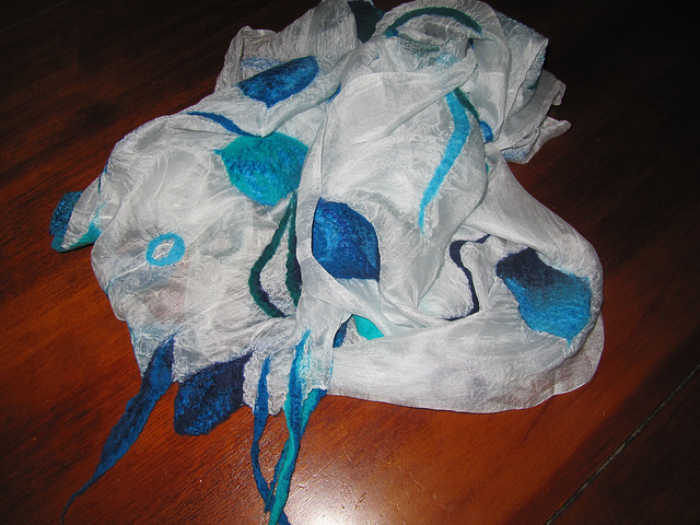 nuno felted scarf (silk, merino)