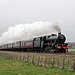 Stanier LMS class 6P Jubilee 45690 LEANDER at Willerby Carr Crossing with 1Z41 15.28 York - Scarborough The Great Britain 21st April 2023.