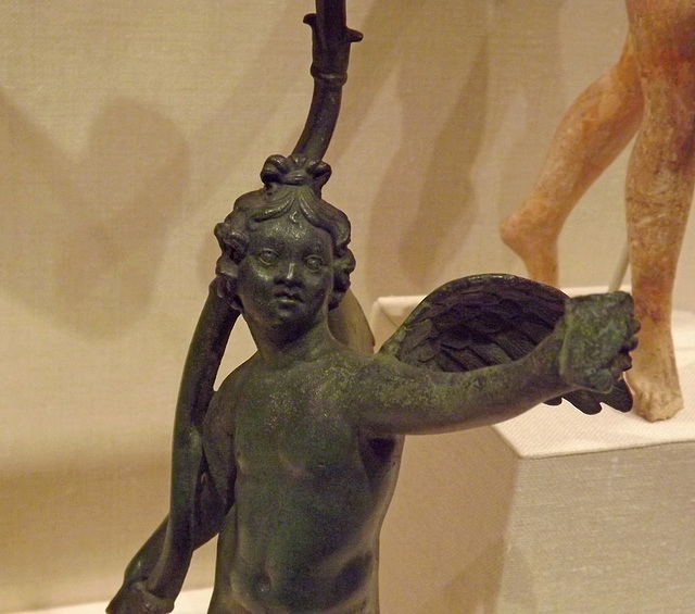 Detail of a Bronze Statuette of Eros Running in the Metropolitan Museum of Art, February 2013