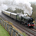 Collett GWR 4073 class Castle 7029 CLUN CASTLE at Hellwith Bridge with 1Z30 07.08 Tyseley Steam Trust - Appleby The Cumbrian Mountain Express 22nd April 2023.