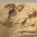 Detail of a Grave Relief with a Seated Woman, Baby and Servants in the National Archaeological Museum in Athens, May 2014