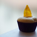 Rosewater Lychee Cupcake with Candied Orange Zest