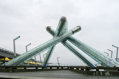 Zeitzeichen der Olympiastadt Vancouver. Heute kann man das Feuerchen für private Events mieten.
