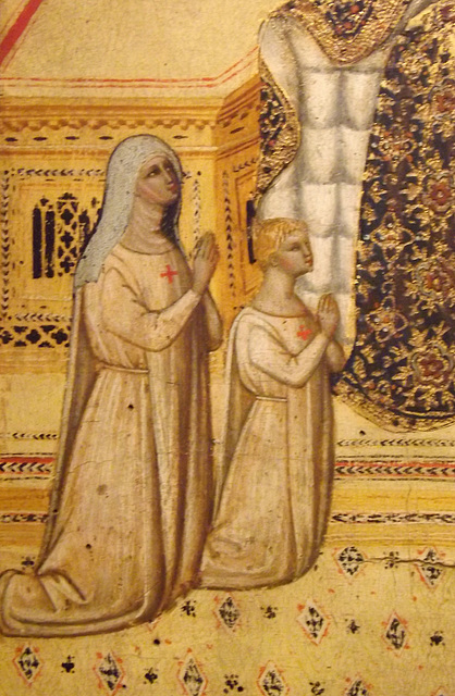 Detail of St. Catherine Disputing and Two Donors by Cenni di Francesco in the Metropolitan Museum of Art, February 2014
