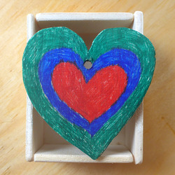 Herz rot - blau - grün  - koro ruĝa - blua - verda