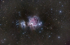 Orion(M42) & Running Man(NGC1977) - well worth a look full screen on black