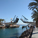 Israel, Eilat, Drawbridge over the Entrance Channel to the Lagoon