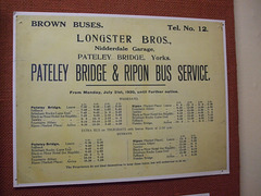 Longster Bros 1930 timetable on display at Nidderdale Museum (DSCF1384)