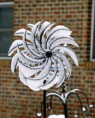 Snow Covered Kinetic Sculpture