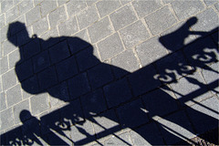 bicyclist's shadow