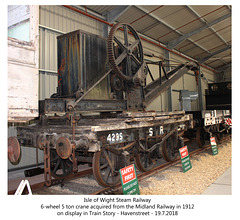 The Isle of Wight Steam Railway 5ton fomer Midland Railway crane Haven Street 19 7 2018