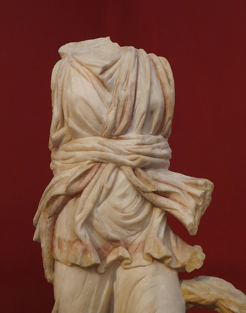 Detail of a Statue of Artemis from Athens in the National Archaeological Museum of Athens, May 2014