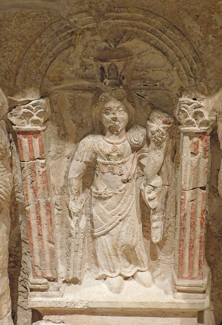 Detail of the Altar with Tyche Flanked by Lions in the Metropolitan Museum of Art, June 2019