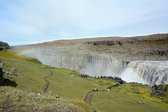Iceland, The Rainbow over the Dettifoss Waterfall and the Canyon of Jökulsárgljúfur