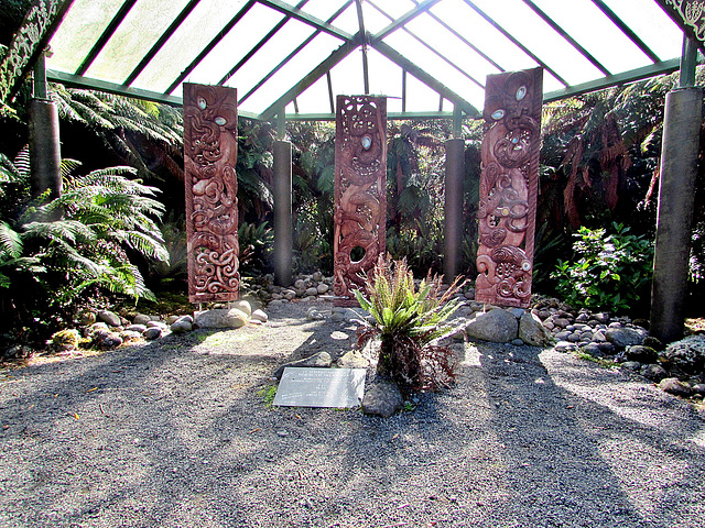 Three Panels of Maori Carving.
