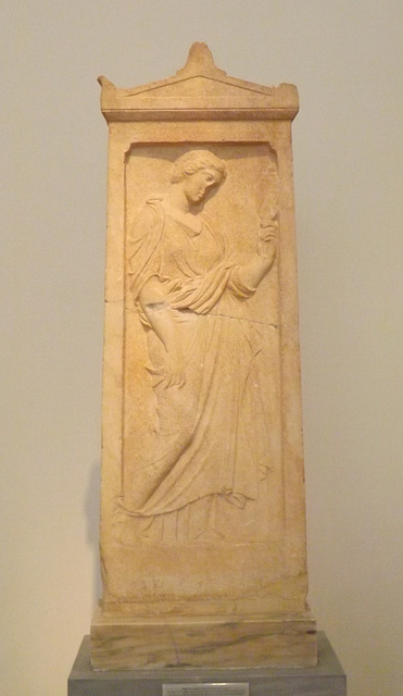 Grave Stele of Pausimache in the National Archaeological Museum of Athens, May 2014