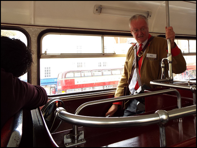 conductor on the upper deck