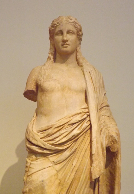 Detail of a Statue of Dionysos from Eleusis in the National Archaeological Museum of Athens, May 2014