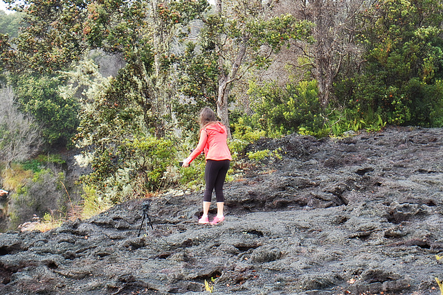 A lady on the edge of Lua Manu crater
