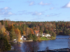 Autumn view from Håverud 25.Oct.2015. 58°49′15″N 12°24′38″E (approx. address: Akveduktvägen 3, 464 72 Håverud, Sverige)