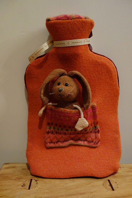 A carrot-coloured hot water bottle for Valentine's Day......