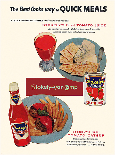 Stokely-Van Camp Juice/Ketchup Ad, 1954