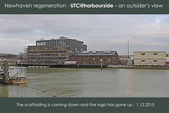 UTC harbourside scaffolding down & logo up - 1.12.2015