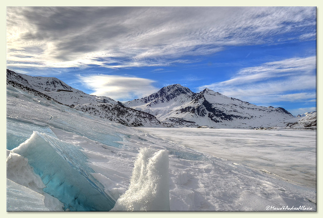 Broken ice crust, Mont Cenis Lake