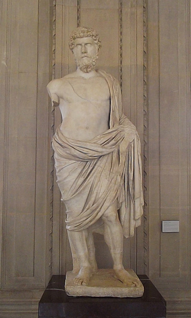 Heroic Statue Restored with the Head of Aelius Caesar in the Louvre, June 2014