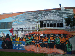 Mural of 14th anniversary of 1974 revolution.
