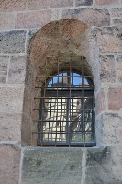 Nürnberg Castle, Reflection in the Barred Window
