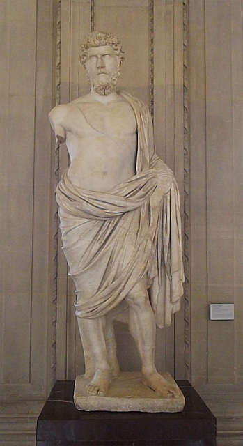 Heroic Statue Restored with the Head of Aelius Caesar in the Louvre, June 2014