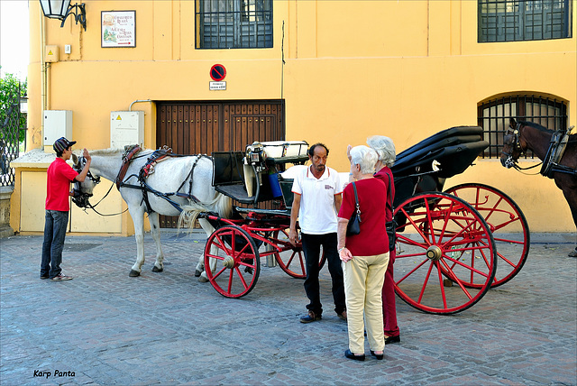 Negociando un paseo en coche de caballos - Córdoba.