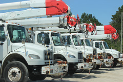 Utility crew readying for the Hurricane and its damage.....