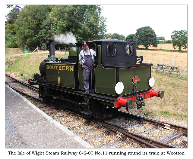 The Isle of Wight Steam Railway 0-6-0T No 11 at Wootton - 19.7.2018