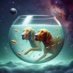 Two lost souls swimming in a fishbowl
