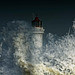 Perch Rock Lighthouse in the storm