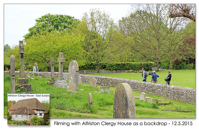 Filming near Alfriston Clergy House - 12.5.2015