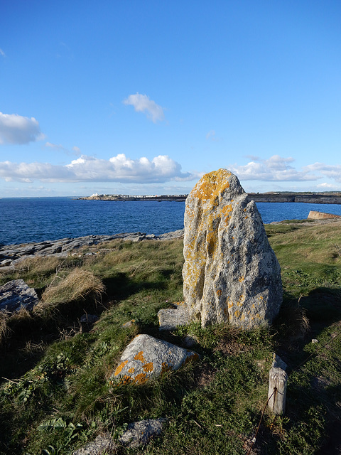 Le menhir de Kerroc'h à Ploemeur près de Fort-Bloqué