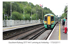 Southern Railway 377 441 arriving at Amberley - 17.8.2011