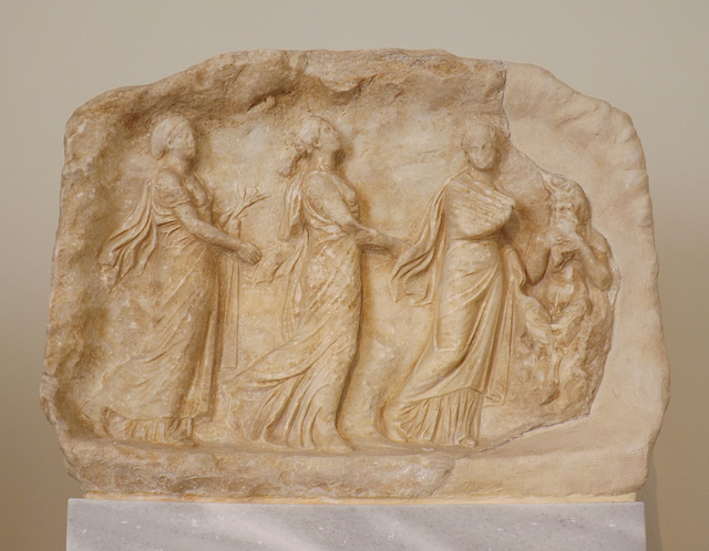 Votive Relief in the Shape of a Cave with the Hours and Seasons in the National Archaeological Museum in Athens, May 2014