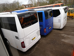 Mulleys Motorways coaches at Ixworth - 25 Mar 2023 (P1140772)
