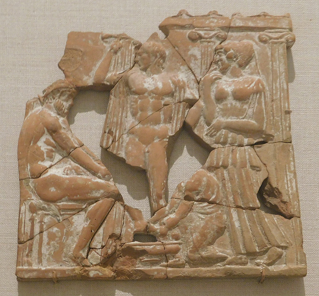 Terracotta Plaque with Eurykleia Washing Odysseus' Feet in the Metropolitan Museum of Art, August 2019