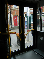 red door on Park End Street