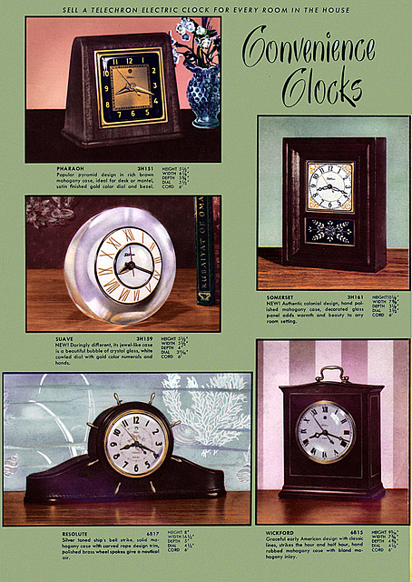 Telechron Electric Clocks (6), 1950/51