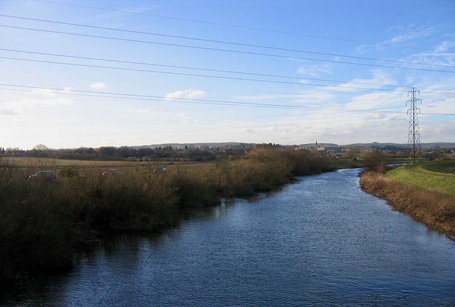 View towards Mavesyn Ridware from High Bridge over the River Trent near Handsacre