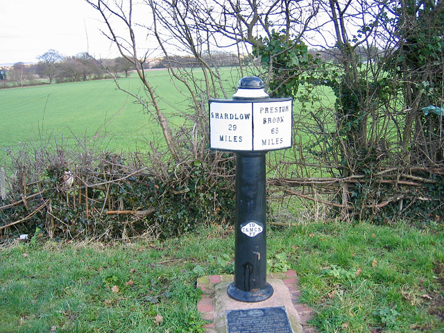 Milepost from 1819 on Trent and Mersey Canal